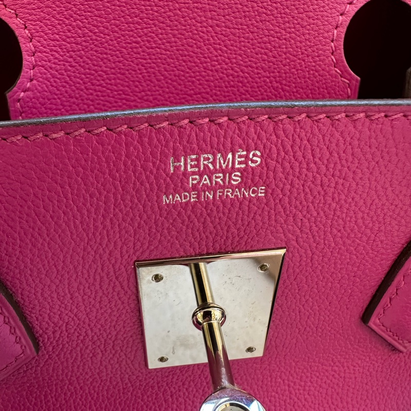 HERMES 愛馬仕 Birkin 30 玫瑰紫粉 銀扣 Togo皮 C刻-9