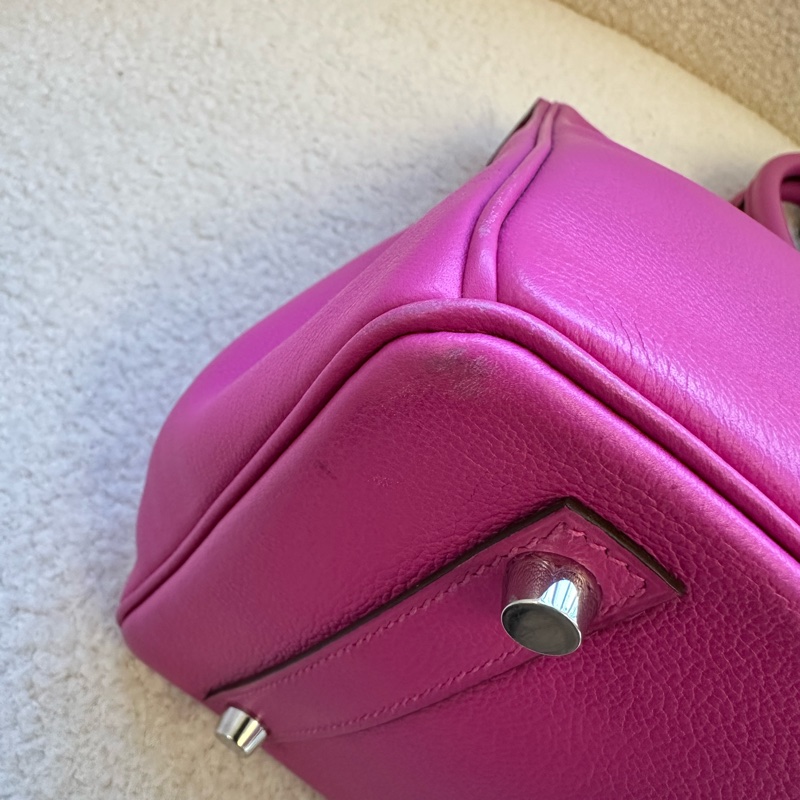 HERMES 愛馬仕 Birkin 30 玫瑰紫粉 銀扣 Togo皮 C刻-12
