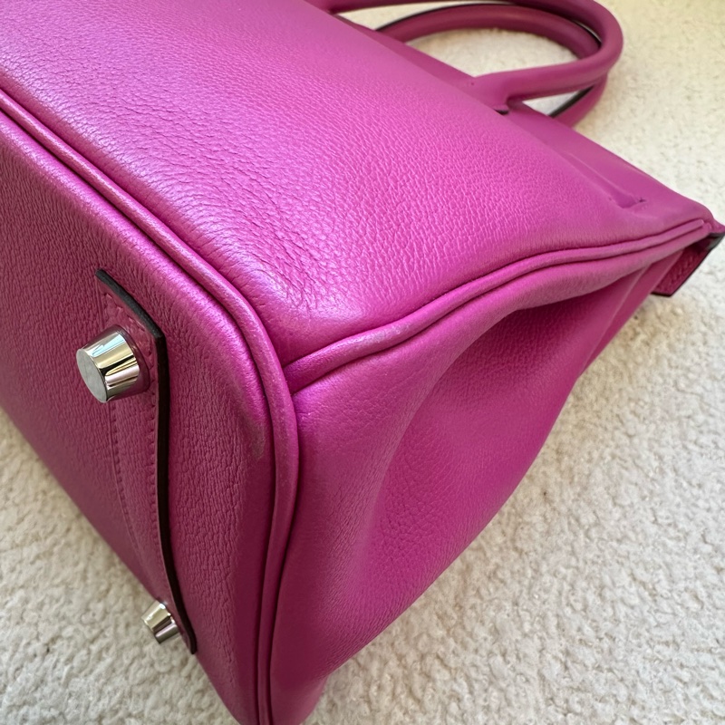 HERMES 愛馬仕 Birkin 30 玫瑰紫粉 銀扣 Togo皮 C刻-13