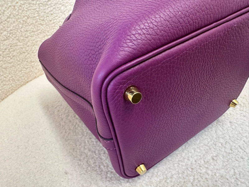 HERMES愛馬仕 金扣菜籃子 海葵紫 （2021年）Z刻-1