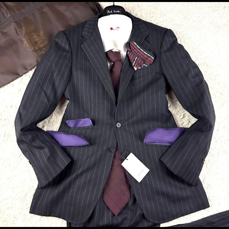 原價7萬9／幾乎全新／ Cerruti 1881+Paul smith 頂級款成套西裝-0