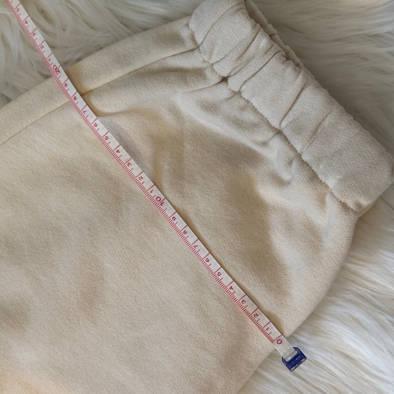 MIU MIU缪缪 纯色抽绳系带束脚 针织运动裤 女款 象牙白色-3