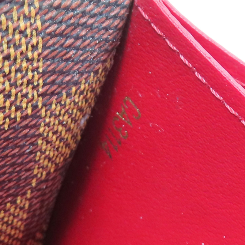 棕色 棋盤格帆布 Emilie 扣式長夾【LOUIS VUITTON LV 路易威登】 N63544-10