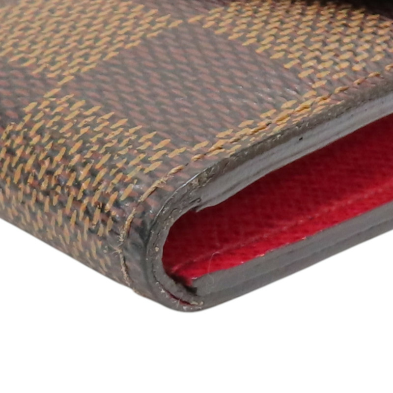 棕色 棋盤格帆布 Emilie 扣式長夾【LOUIS VUITTON LV 路易威登】 N63544-13