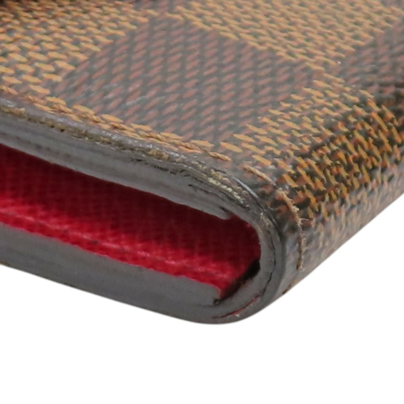 棕色 棋盤格帆布 Emilie 扣式長夾【LOUIS VUITTON LV 路易威登】 N63544-14