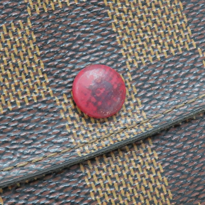 棕色 棋盤格帆布 Emilie 扣式長夾【LOUIS VUITTON LV 路易威登】 N63544-15