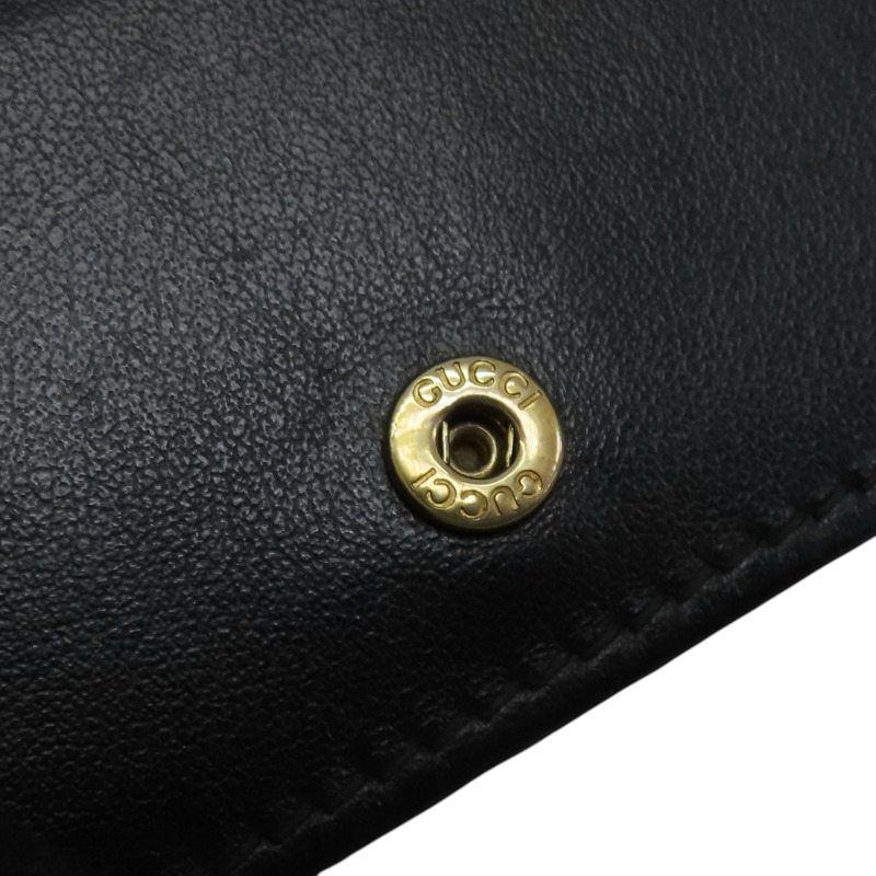 黑色 GG Marmont 牛皮 Double G Mini 扣式短夾【GUCCI 古馳】 466492-9