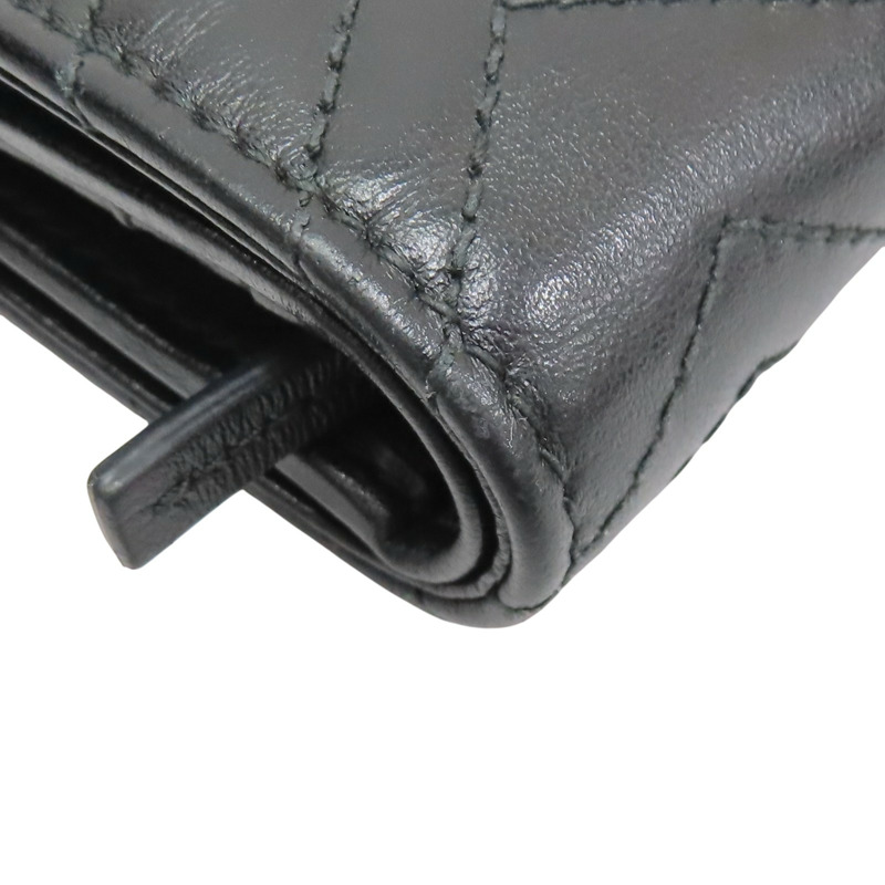 黑色 GG Marmont 牛皮 Double G Mini 扣式短夾【GUCCI 古馳】 466492-13