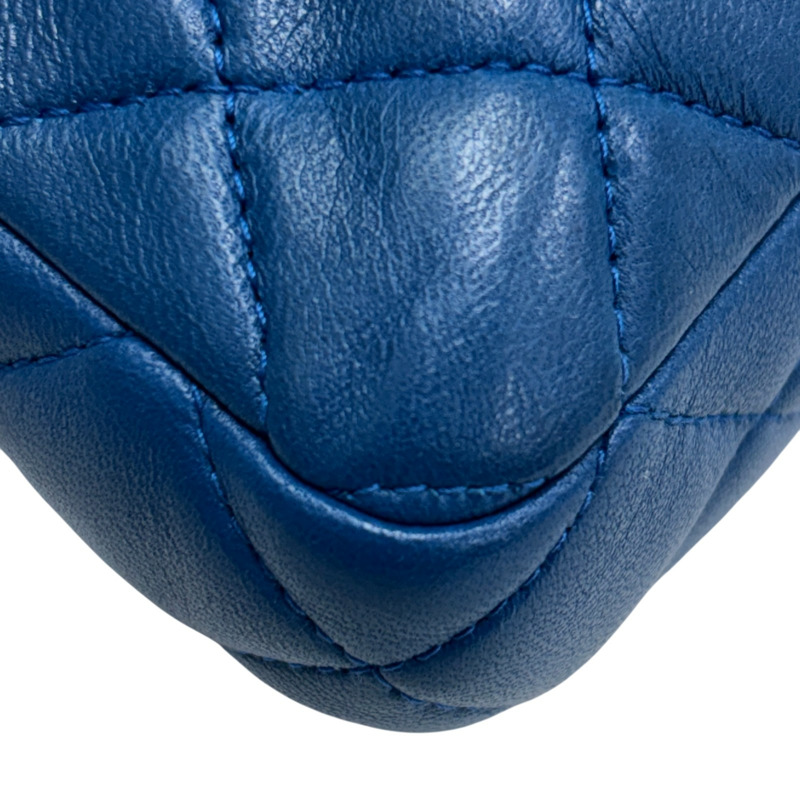 藍色 菱格紋 羊皮 Small Clutch With Chain 肩背包 無卡【CHANEL 香奈兒】 A82527-12