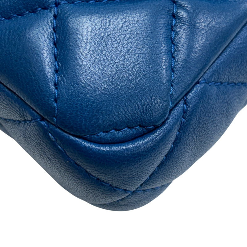 藍色 菱格紋 羊皮 Small Clutch With Chain 肩背包 無卡【CHANEL 香奈兒】 A82527-13