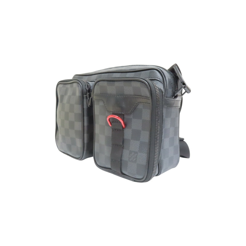 灰色 棋盤格帆布 Utility Messenger 肩背包【LOUIS VUITTON LV 路易威登】 N40280-2