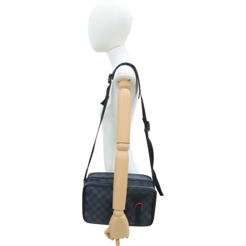 灰色 棋盤格帆布 Utility Messenger 肩背包【LOUIS VUITTON LV 路易威登】 N40280-10