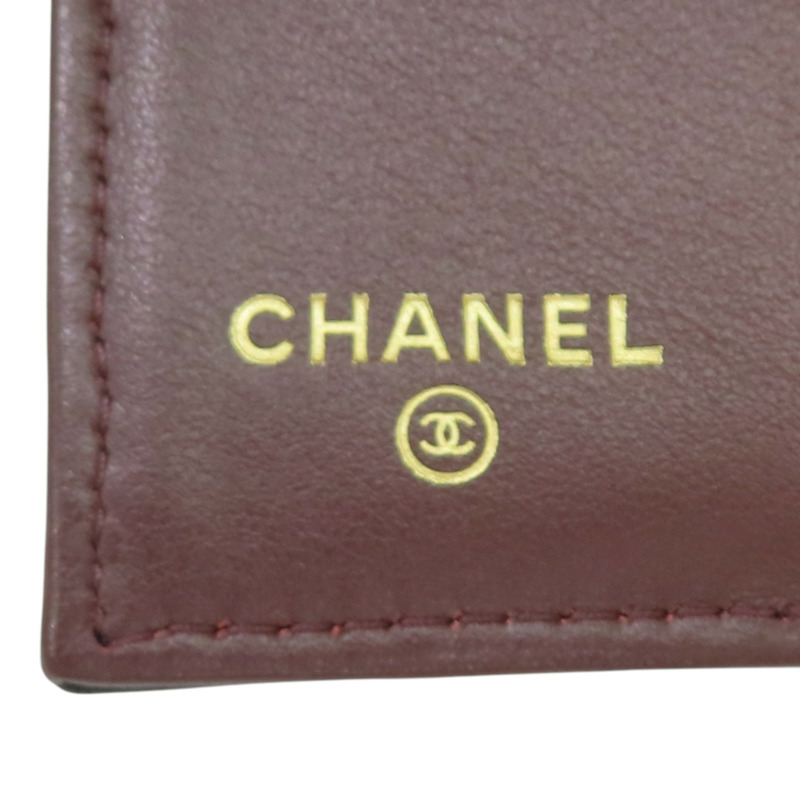 黑色 牛皮 菱格紋 荔枝紋 扣式短夾 金扣【CHANEL 香奈兒】 AP0230-7