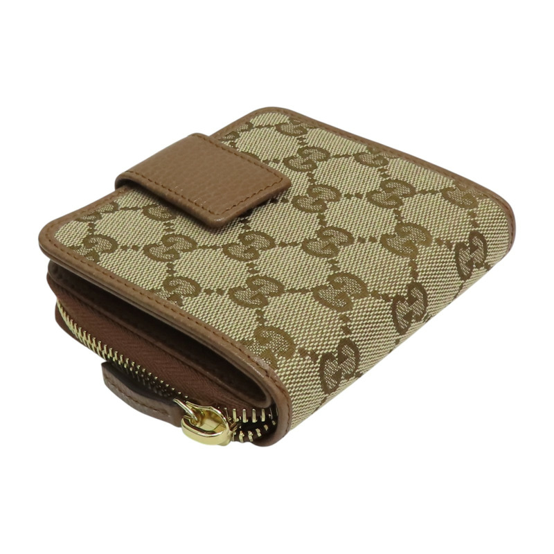 棕色 GG 帆布 兩折錢包【GUCCI 古馳】 346056-2