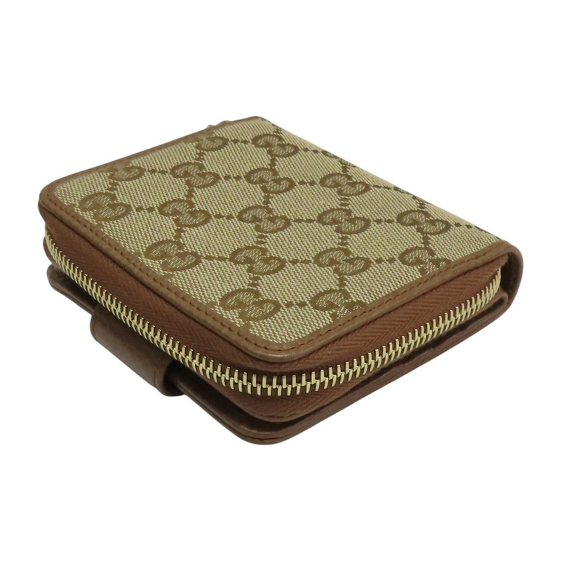 棕色 GG 帆布 兩折錢包【GUCCI 古馳】 346056-3