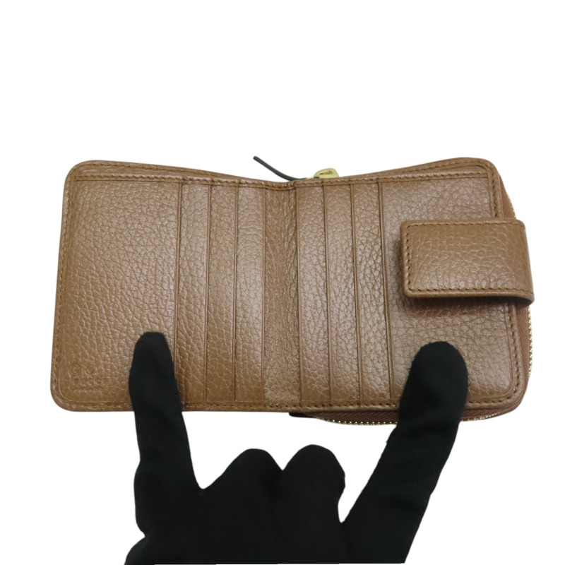 棕色 GG 帆布 兩折錢包【GUCCI 古馳】 346056-4