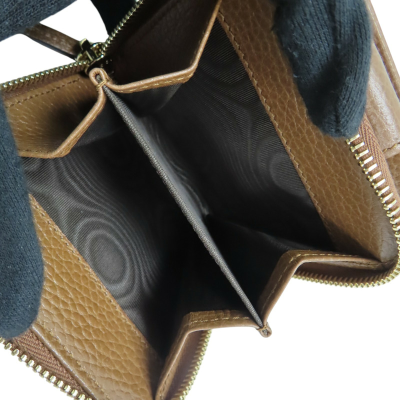 棕色 GG 帆布 兩折錢包【GUCCI 古馳】 346056-6