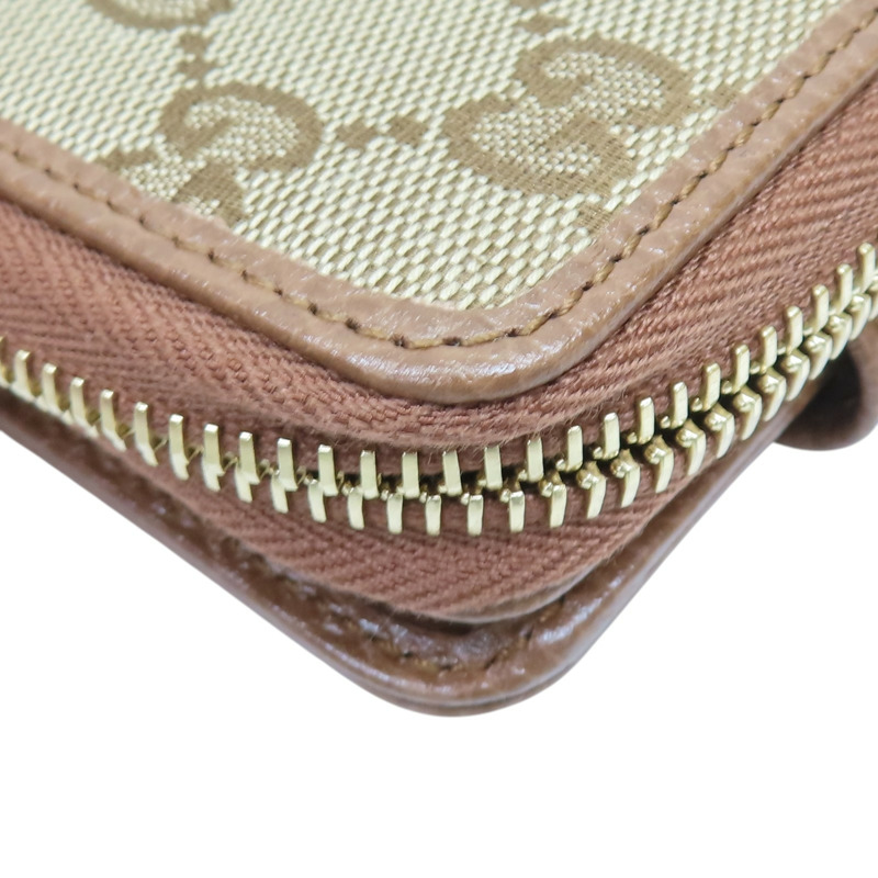 棕色 GG 帆布 兩折錢包【GUCCI 古馳】 346056-11