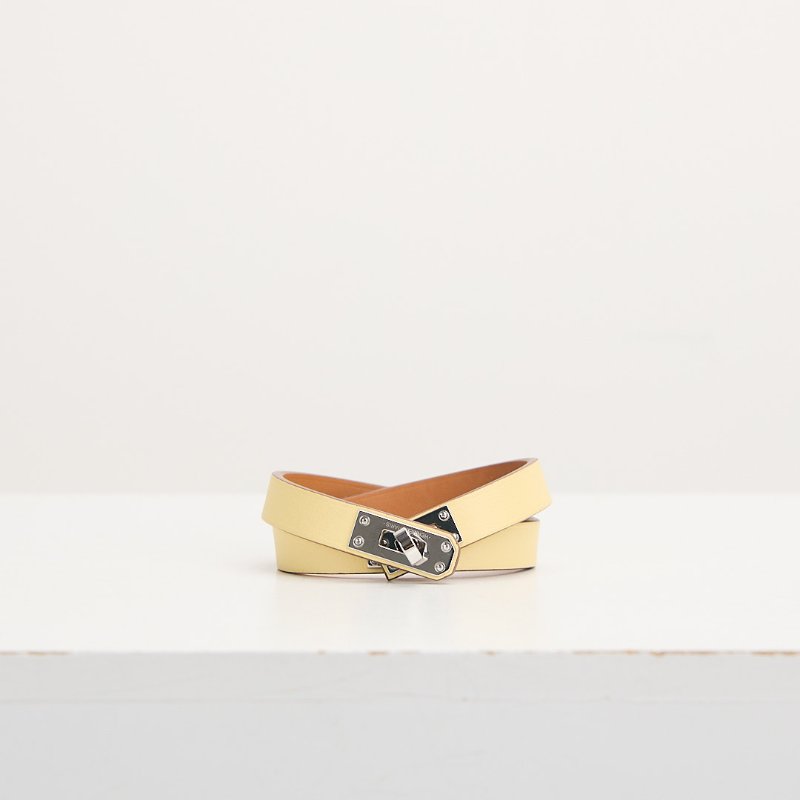 二手Hermès Kelly Double Tour 手環/小雞黃-0