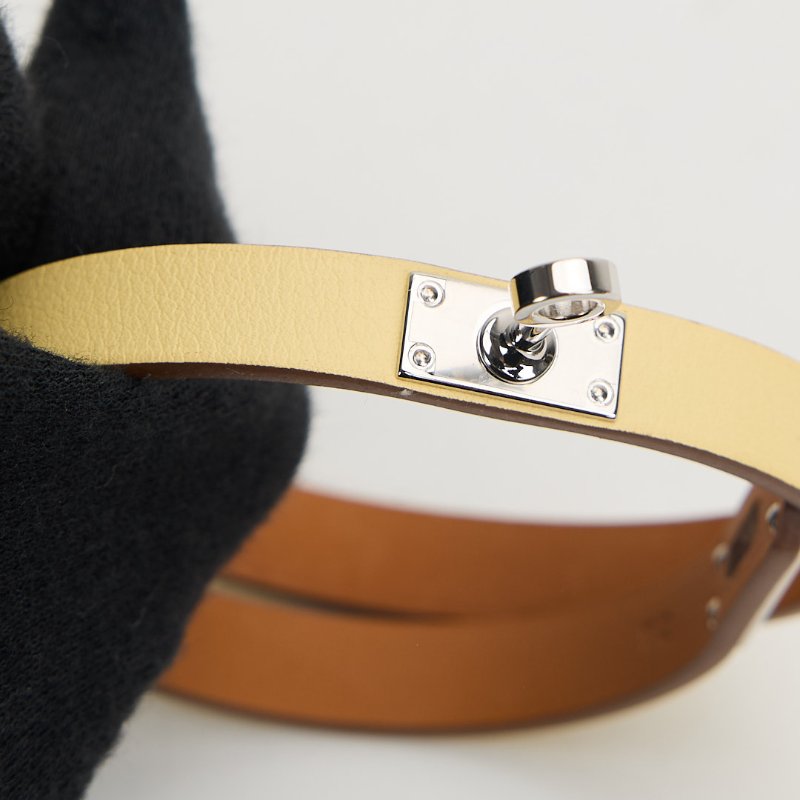 二手Hermès Kelly Double Tour 手環/小雞黃-6