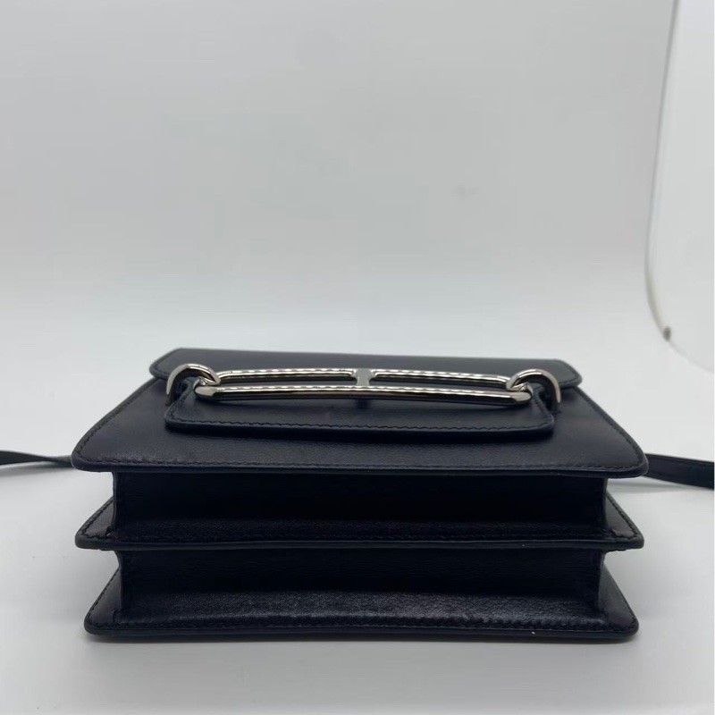 二手Hermes愛馬仕roulis黑銀el皮Y刻，包身有划痕，邊角有磨損，五金有划痕-2