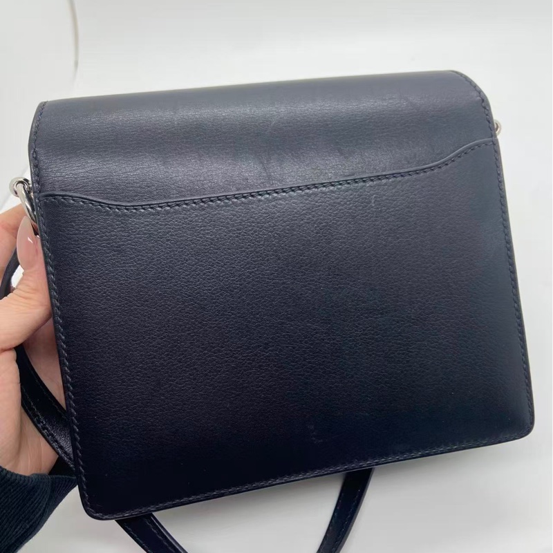 二手Hermes愛馬仕roulis黑銀el皮Y刻，包身有划痕，邊角有磨損，五金有划痕-9