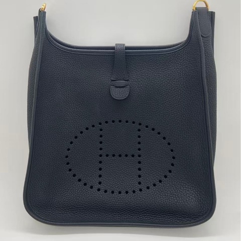 Hermes Evelyne29 黑金tc皮d刻，配件肩帶塵袋