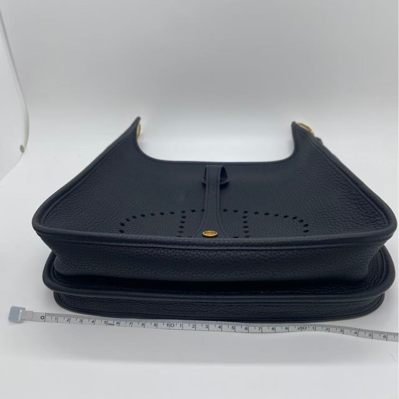 Hermes Evelyne29 黑金tc皮d刻，配件肩帶塵袋-12
