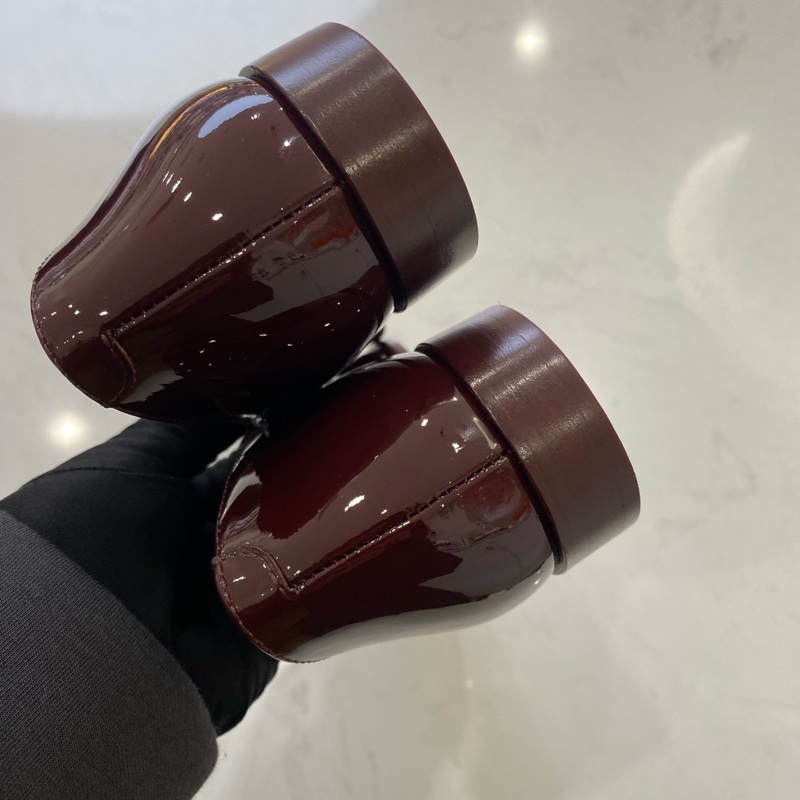 閒置新 未使用Chanel/香奈兒酒紅色漆皮瑪麗珍36.5碼 配件包裝盒 塵袋-9