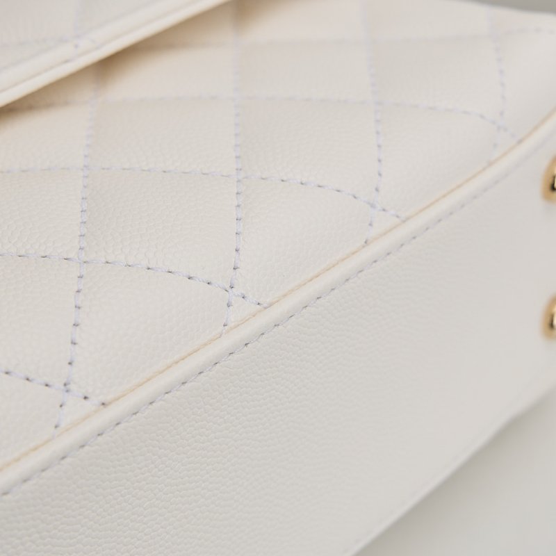 二手Chanel Coco handle 24小號白金牛皮 芯片款-7