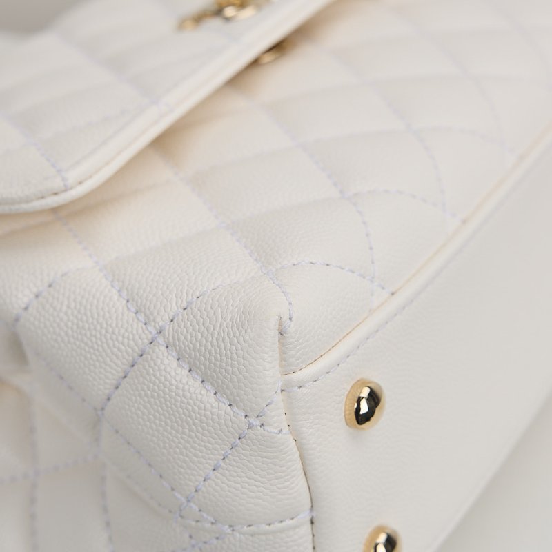 二手Chanel Coco handle 24小號白金牛皮 芯片款-8