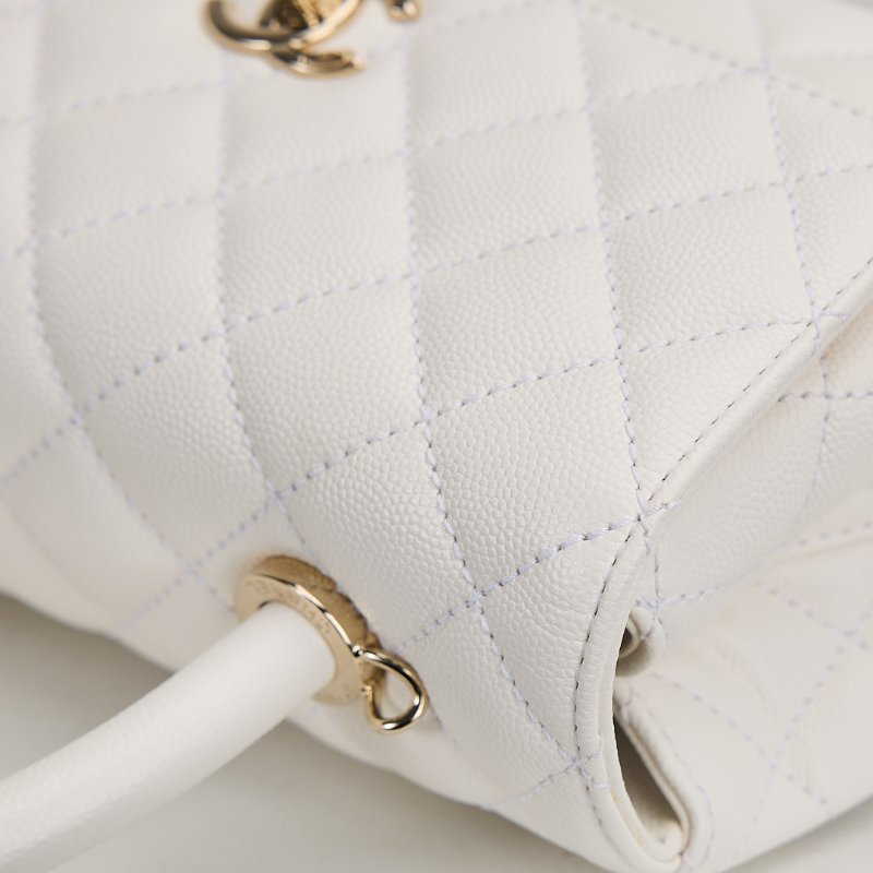 二手Chanel Coco handle 24小號白金牛皮 芯片款-9