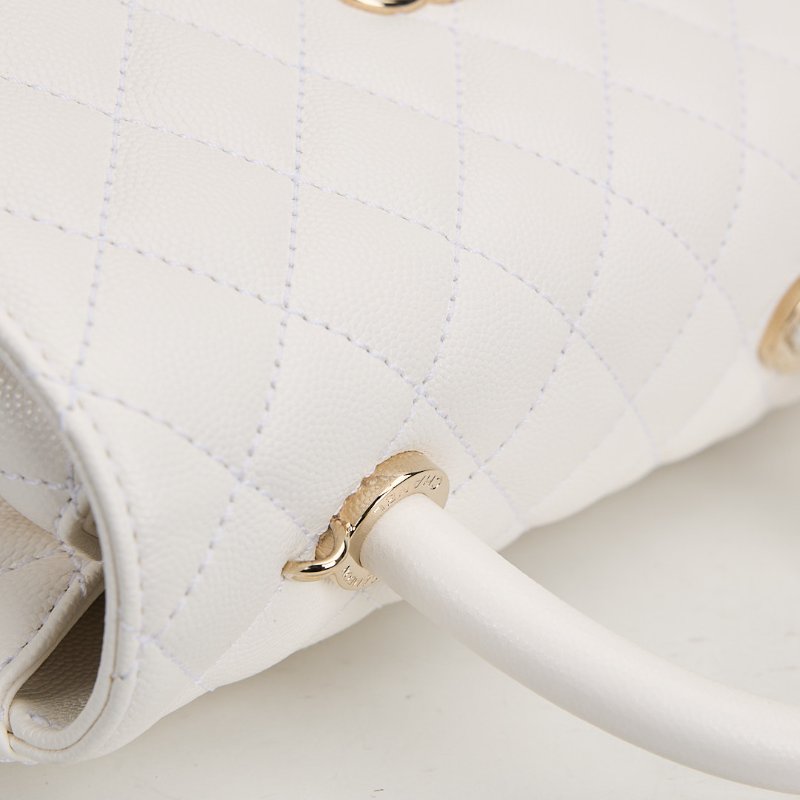 二手Chanel Coco handle 24小號白金牛皮 芯片款-11