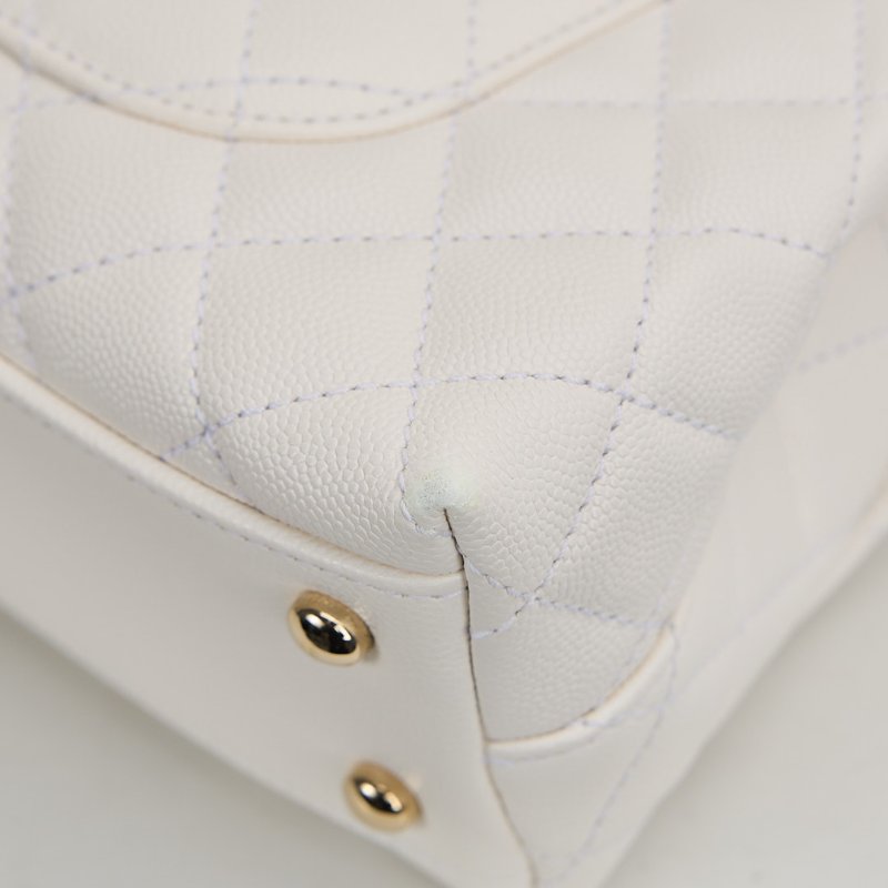 二手Chanel Coco handle 24小號白金牛皮 芯片款-12