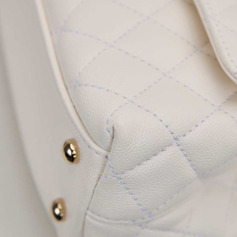 二手Chanel Coco handle 24小號白金牛皮 芯片款-14