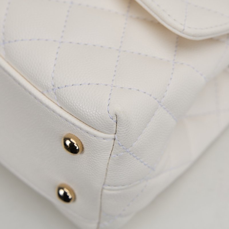 二手Chanel Coco handle 24小號白金牛皮 芯片款-15