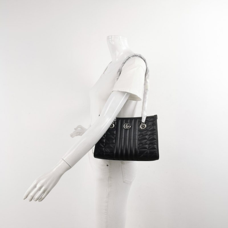 Gucci GGMarmont小号牛皮纯色绗缝双G标志单肩包-1