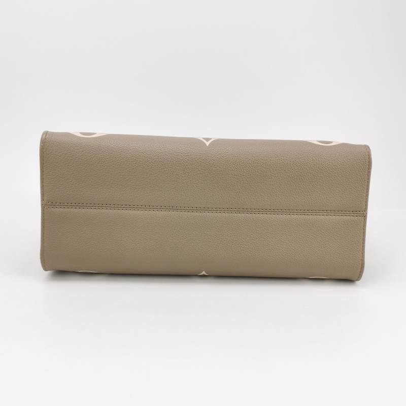 Louis Vuitton(LV)Onthego中型牛皮老花壓花單肩包晶片款-5