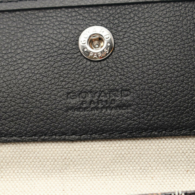 GOYARD Saint Louis PM 手提包，帆布皮革，黑色多色，二手女款-3