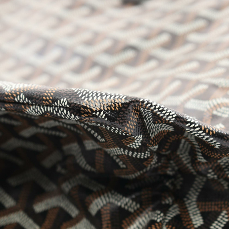 GOYARD Saint Louis PM 手提包，帆布皮革，黑色多色，二手女款-5