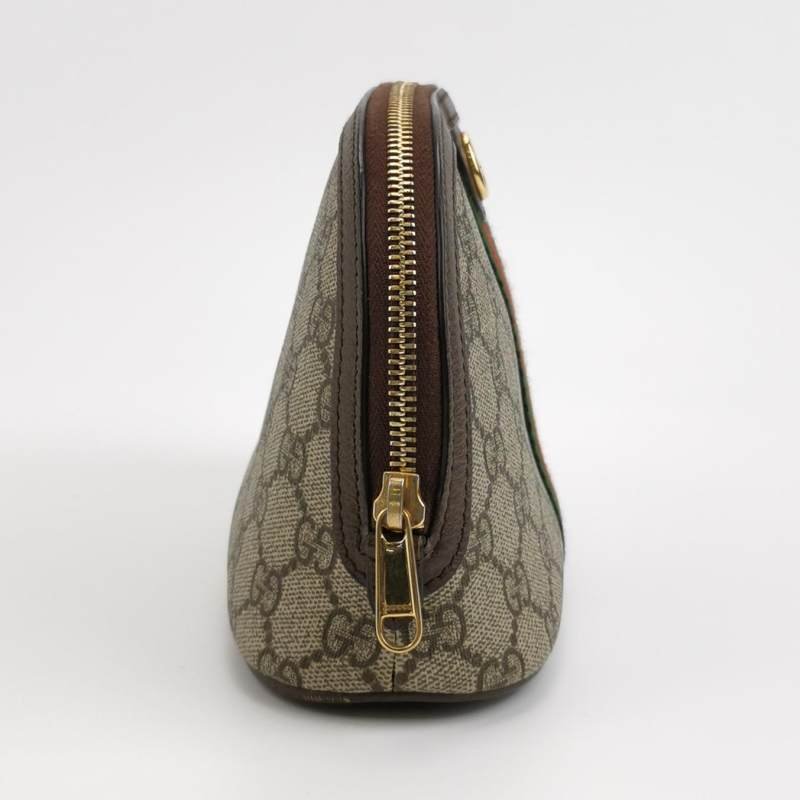 Gucci Ophidia小號牛皮GG老花條紋雙G手拿包-2