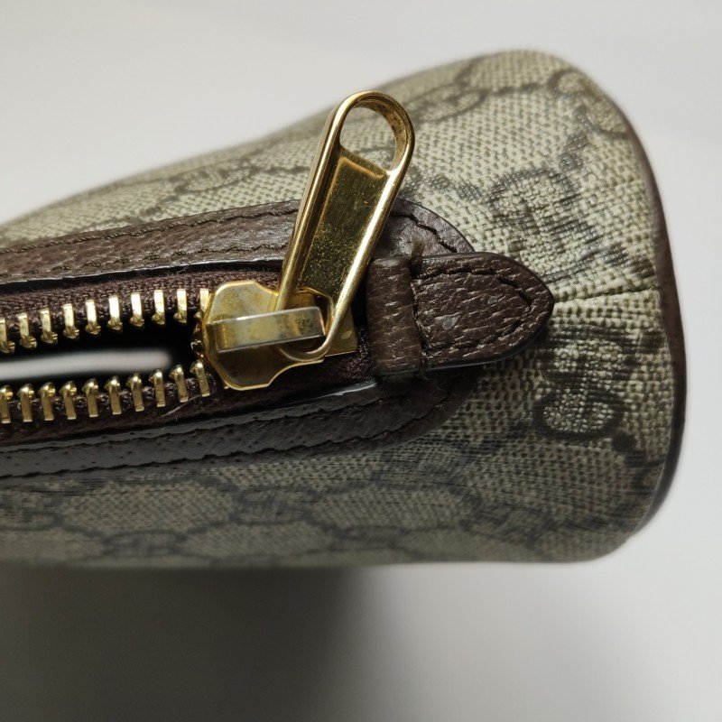 Gucci Ophidia小號牛皮GG老花條紋雙G手拿包-10