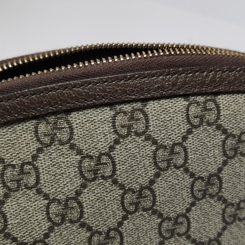 Gucci Ophidia小號牛皮GG老花條紋雙G手拿包-11