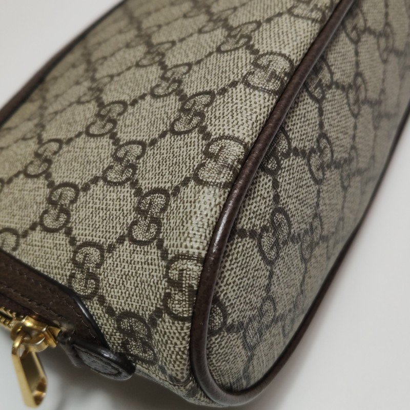 Gucci Ophidia小號牛皮GG老花條紋雙G手拿包-12