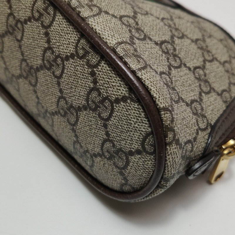 Gucci Ophidia小號牛皮GG老花條紋雙G手拿包-15