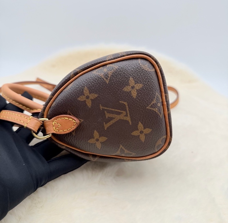 【大全套有購證❗️95新✨】LV Nano Speedy 經典老花枕頭包 棕色-3