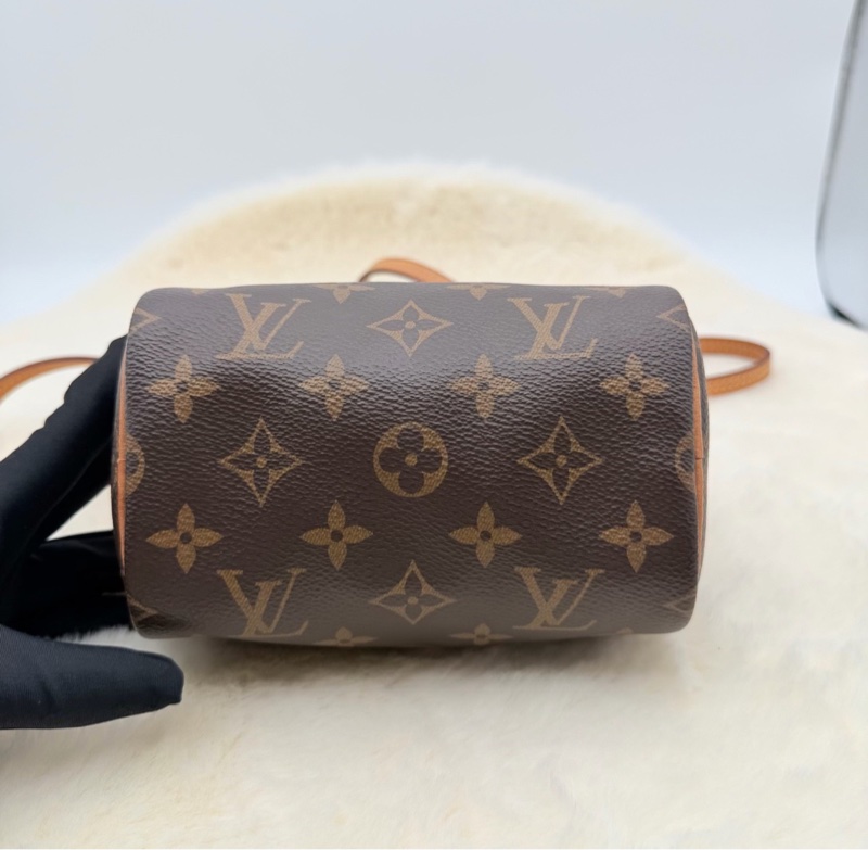 【大全套有購證❗️95新✨】LV Nano Speedy 經典老花枕頭包 棕色-4