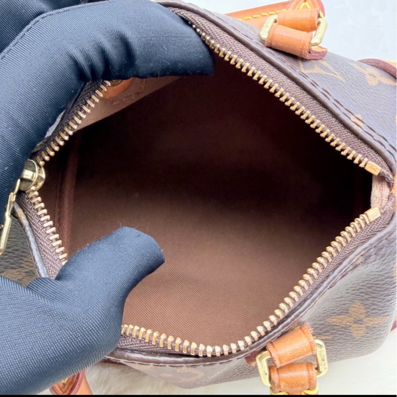 【大全套有購證❗️95新✨】LV Nano Speedy 經典老花枕頭包 棕色-7