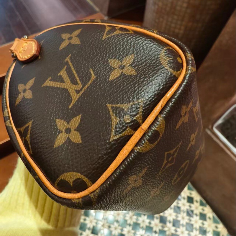 【大全套有購證❗️95新✨】LV Nano Speedy 經典老花枕頭包 棕色-10