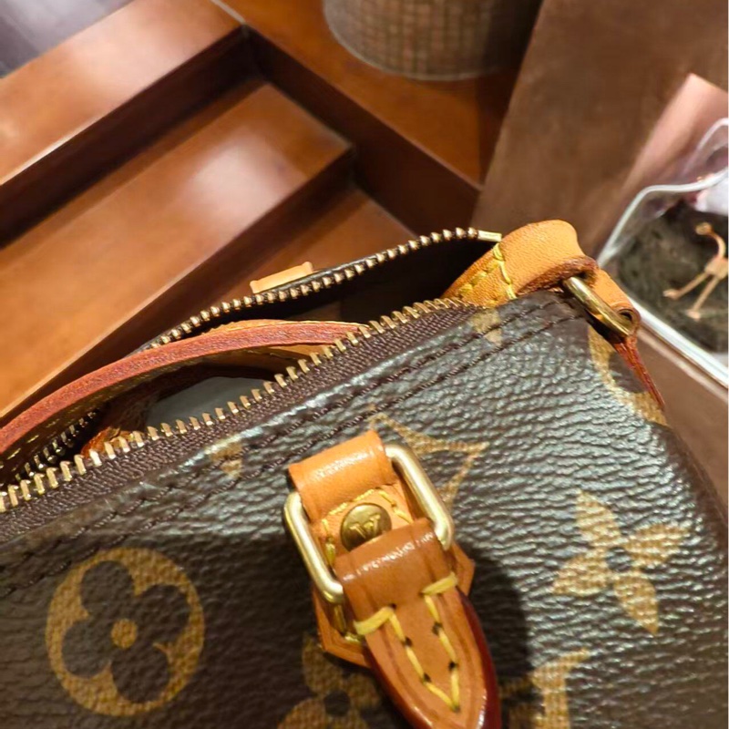 【大全套有購證❗️95新✨】LV Nano Speedy 經典老花枕頭包 棕色-12